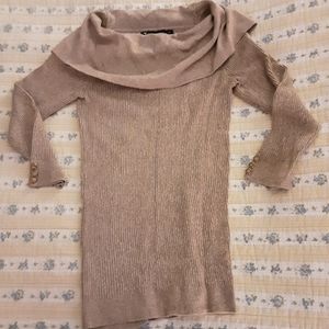 New York and Company Beige Cowl neck sweater